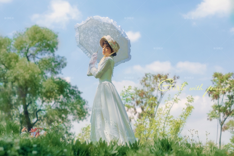 撑阳伞的女孩_成都婚纱摄影